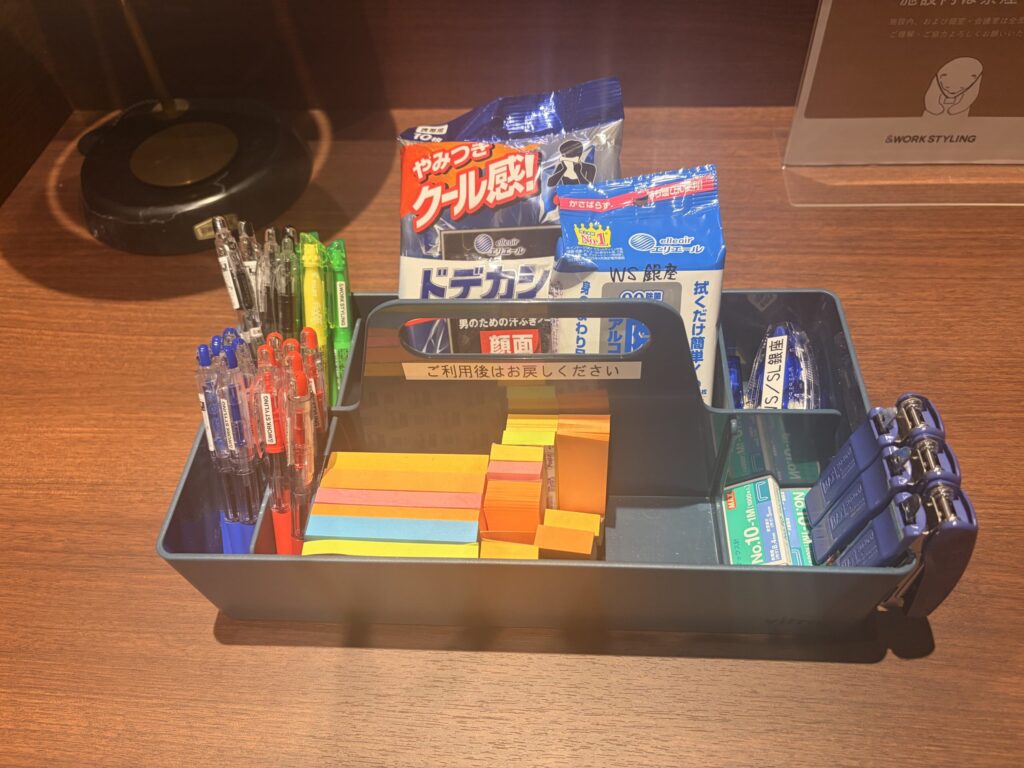 実際に行ってみた シェアラウンジ ワークスタイリング銀座 貸出品 筆記用部