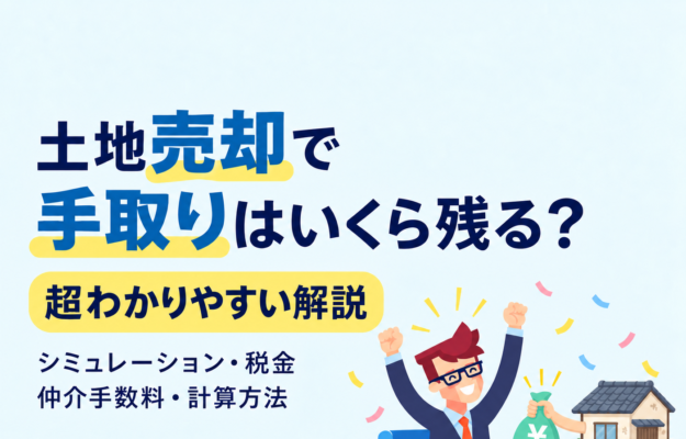 土地売却で手取りはいくら残る？超わかりやすい解説。シミュレーション、税金、仲介手数料、計算方法！