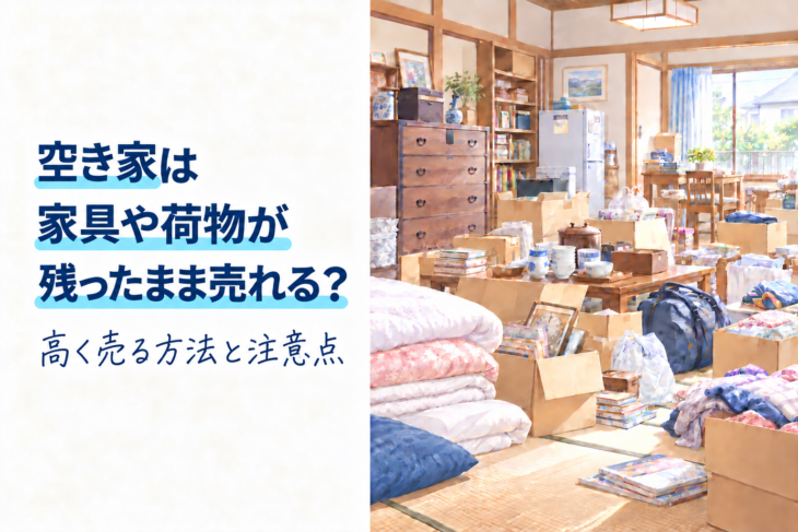 空き家は家具や荷物を残したまま売れる？高く売る方法と注意点